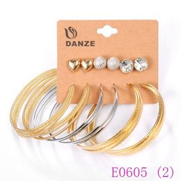 beautiful jewellery sets Canada - 3 set Women's Love Heart-shaped and great circle Earrings Ear Studs Ornament beautiful Jewellery Dropshipping E0605