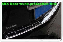 High quality stainess steel car rear bumper decorative plate rear trunk protective plate guard bar with logo for Cadillac SRX 2010265E