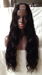Foreverbeautifulhair ondulato 824 pollici capelli vergini peruviani umani medio sinistra destra u parte parrucche del merletto per le donne nere 1 1b 2 4
