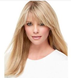 Fashion Dark Blonde Wig Medium Sexy Straight Style Synthetic Hair