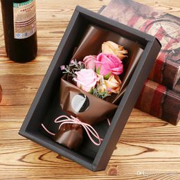 Multi Colors Soaps Flower For Wedding Valentines Day Gift Bouquet Vivid Simulation Rose Soap Flowers New Arrival 11 8rt BB