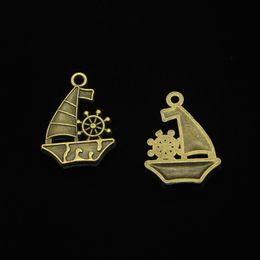 48pcs Zinc Alloy Charms Antique Bronze Plated ship boat Charms for Jewelry Making DIY Handmade Pendants 28*21mm