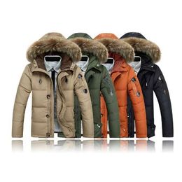 ACTIONCLUB Men's Battlefield Winter Keep Warm Coat 90% White Duck Down Solid Colour Warm Jacket Coat Casual Men's Down Jacket