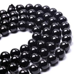 8mm High Quality Grade Natural Stone Black Agates Beads Round Loose Beads Onyx DIY Jewellery Making Bracelet 4-14 mm