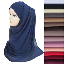 High Quality Heavy Chiffon Muslim Women Hijab Scarf Shawl Head Wrap Plain Colors 180cm x 75cm