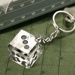 100PCS Las-Vegas Crystal Dice Keychain Favours Bridal Shower Wedding Favours Event Keepsake Anniversary Gifts Birthday Party Ideas