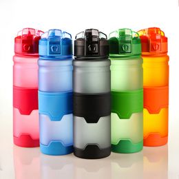 5 Colours 380ml 500ml Frosted Sports Bottle Eco Plastic Space New Children's Anti-fall Water Bottles wholesale