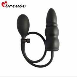 Morease Inflatable Expandable Butt Plug With Pump Adult Products Silicone Sex Toys for Women Men Anal Dilator Massager Y1892803