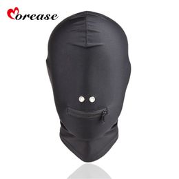 Morease Mask Black Mouth Eye Slave Hood Sex Product Toy harness Bondage erotic Adult Game For Women Fetish BDSM Secret Garden S924