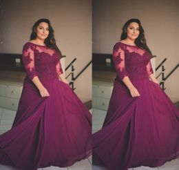 Grape Prom Dress Dubai Arabic A Line Long Sleeves Lace Formal Holidays Wear Graduation Evening Party Gown Custom Made Plus Size
