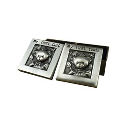 christening boxes wholesale UK - Bear First Curl and Tooth Box Pewter Finish Birthday Party Keepsake with Engraved Butterfly Essentials Newborn Christening Gift
