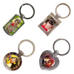 sublimation metal key chain blank Round rectangular key chains heart transfer printing blank diy custom consumables mix 21styles 10pcs/lot