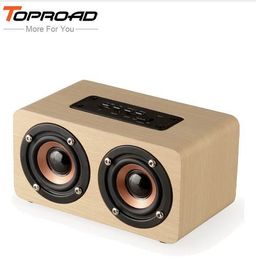 TOPROAD Wireless Bluetooth Speaker Wood Portable Audio HiFi Home Theatre Sound Receiver Stereo Music Subwoofer Computer Speakers