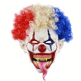 Halloween Mask Spiked Hair Clown Full Face Latex Terror Crown masks Horror Mask For Halloween Cosplay Party NightClub M18110603A