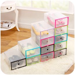10pcs/lot Transparent Shoe Boxes Clear Plastic Storage Box Packaging Boxes For Shoes For Men And Women