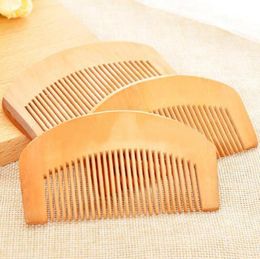 Portable Natural Peach Wood Comb Beard Comb Pocket Hair Brush can print logo For party Gifts LX3046