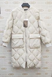 New Winter Women's Cotton-padded Jacket Coat Lady's Mid-long Jacket Outwear Warm Coats Black Beige