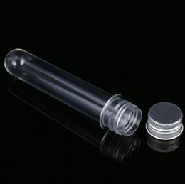 Wholesale 30ml Transparent Mask Bath Salt Test PET Tube 30cc Plastic Cosmetic Aluminium Cap Bottle LX2277