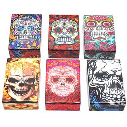 Newest Colourful Human Skeleton Skull Cigarette Cases 95MM Plastic Storage Box High Quality Exclusive Design Automatic Opening