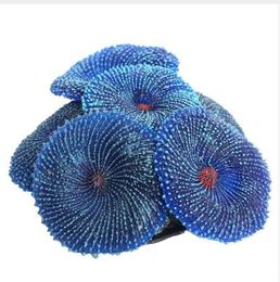 Decoration Aquarium Artificial Resin Coral Sea Plant Ornament Silicone Nontoxic Blue