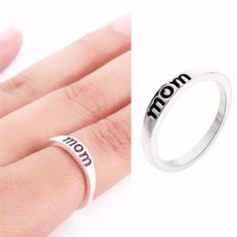 Fashion Sample Silver Color MOM Rings women Jewelry Femme Rings For Women Birthday Mother's Day Nice Gifts 5 Size Free Ship