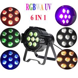 6 pieces Nightclub Stage Aluminium 7x12w 6in1 Par Led Light RGBWA UV Light Wall washer Stage Lighting