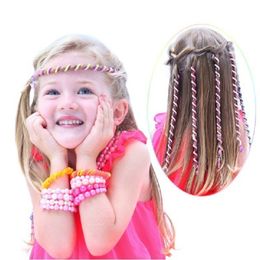 Pop Fashion Kids Girl Mom Curler Hair Braid Sticker Baby Decor Hair Accessories Spiral Spin Hairpin Hair Barrette