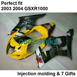Yellow biack fairings set for SUZUKI GSXR 1000 K3 2003 2004 fairing kit GSXR1000 03 04 bodywork GSXR1000 DR56