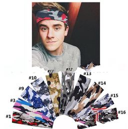 Men Sport Camouflag Headband Elastic Fitness Yoga Sweatband Women Outdoor Gym Running Tennis Basketball Wide Hair Bands