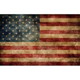 Horizontal American Flag Photography Backdrops Vintage Digital Printed Holiday Celebration Banner Children Photo Studio Backgrounds Vinyl