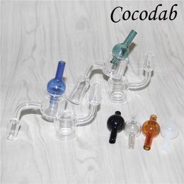 Quartz Thermal Banger With Glass Carb Cap 100% Quartz Banger Nails Colored Carb Caps For Dab Rig Water Pipe Bong Accessories