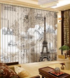 European style Customize 3D Curtains Photo Blackout Window map Curtains For Bedroom Living Room Curtain