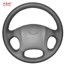 Yuji-Hong Artificial Leather Car Steering Wheel Covers Case for Hyundai Tucson 2006-2013 Hand-stitched Cover