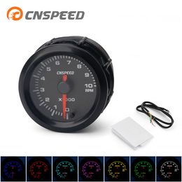 CNSPEED 2" 52mm 7 Colours changeful Backligh Tachometer Gauge High Speed Stepper Motor With Sensor Car Metre