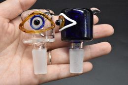 New Arrival Colourful Eye 14mm 18mm Male glass tobacco bowl for water pipe tobacco oil rig bong pipe