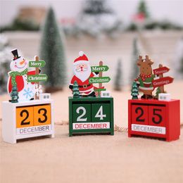 Christmas Advent Wood Mini Calendars Christmas Ornaments Decorations for Home Xmas Ornament Creative Children's Christmas Gifts