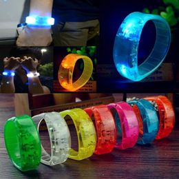 Voice Control Sound Activated Luminous Flashing Led Bracelet For Party Concerts light up Wrist Band Shining Flash Wristband FAST SHIP