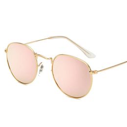 Neue Frauen Retro Runde Metall Rahmen Sonnenbrille Marke Designer Frauen Oval Sonnenbrille Vintage oculos de sol UV400