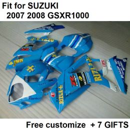 High quality fairing kit for Suzuki GSXR1000 07 08 sky blue fairings set GSXR1000 2007 2008 DF36