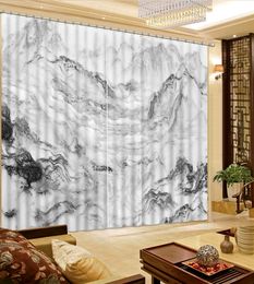 3D Blackout Curtains Marble surf peaks Window Curtain Living Room Bedroom Kitchen Modern Home