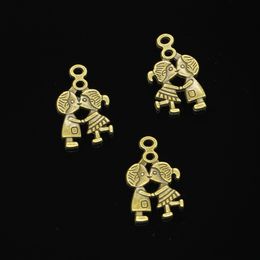 48pcs Zinc Alloy Charms Antique Bronze Plated lover sweetheart boy girl Charms for Jewelry Making DIY Handmade Pendants 27*16mm