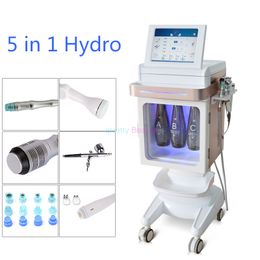 5 in 1 Hydra Facial Microdermabration Machine Bio Current Oxygen Spray RadioFrequency RF face Lift Cooling Massage Hammer Hydro Facial Peel