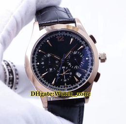 6 Colour High Quality Master Control Q1532520 Black Dial Rose Gold Case Quartz Chronograph Mens Watch Leather Strap Gents Wristwatches