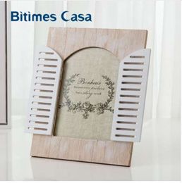 Bitimes Vintage Wood MDF Photo Frame With Window Home Decoration Family Mini Picture Frames Home Art Decor