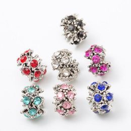 -100pcs di moda multicolor crystal strass europeo perline si adatta ai braccialetti di fascino Pandora europeo 9 * 12mm spedizione gratuita