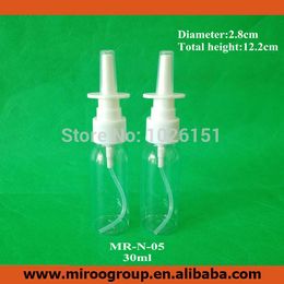 Free Shipping 50sets/lot 1oz 30ml PET Clear Plastic Nasal Spray Bottle, Oral Nose Nasal Atomizers with 20/410 nasal sprayer pump