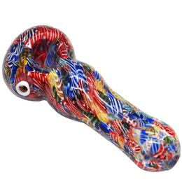 High Quality Glass Spoon Pipes Dazzle Colour Petals Glass Smoking Pipe 4.02 inch tobacco hand piipe Factory Price