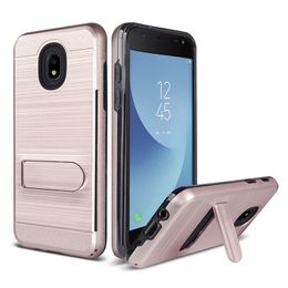 For LG Q7 plus X power 2 Alcatel 7 Back Cover Brushed Silicon Card Slot Armour Shockproof with kickstand case Oppbag