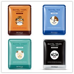 DHL Spedizione gratuita Bioaqua Tiger Panda Panda Pecore Dog Forme Animale Face Mask Idratante Controllo dell'olio Idratante nutriente maschere facciali