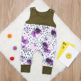 2018 Girls Baby Jumpsuits Floral Toddler Romper Clothing Newest Summer Sleeveless Onesies Cute Infant Bodysuits Boutique Clothes